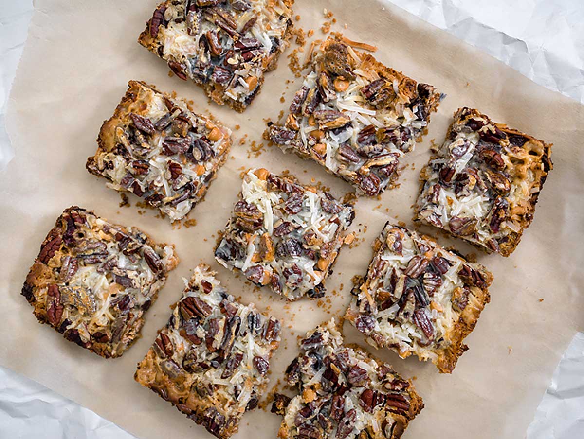 seven layer bars top view