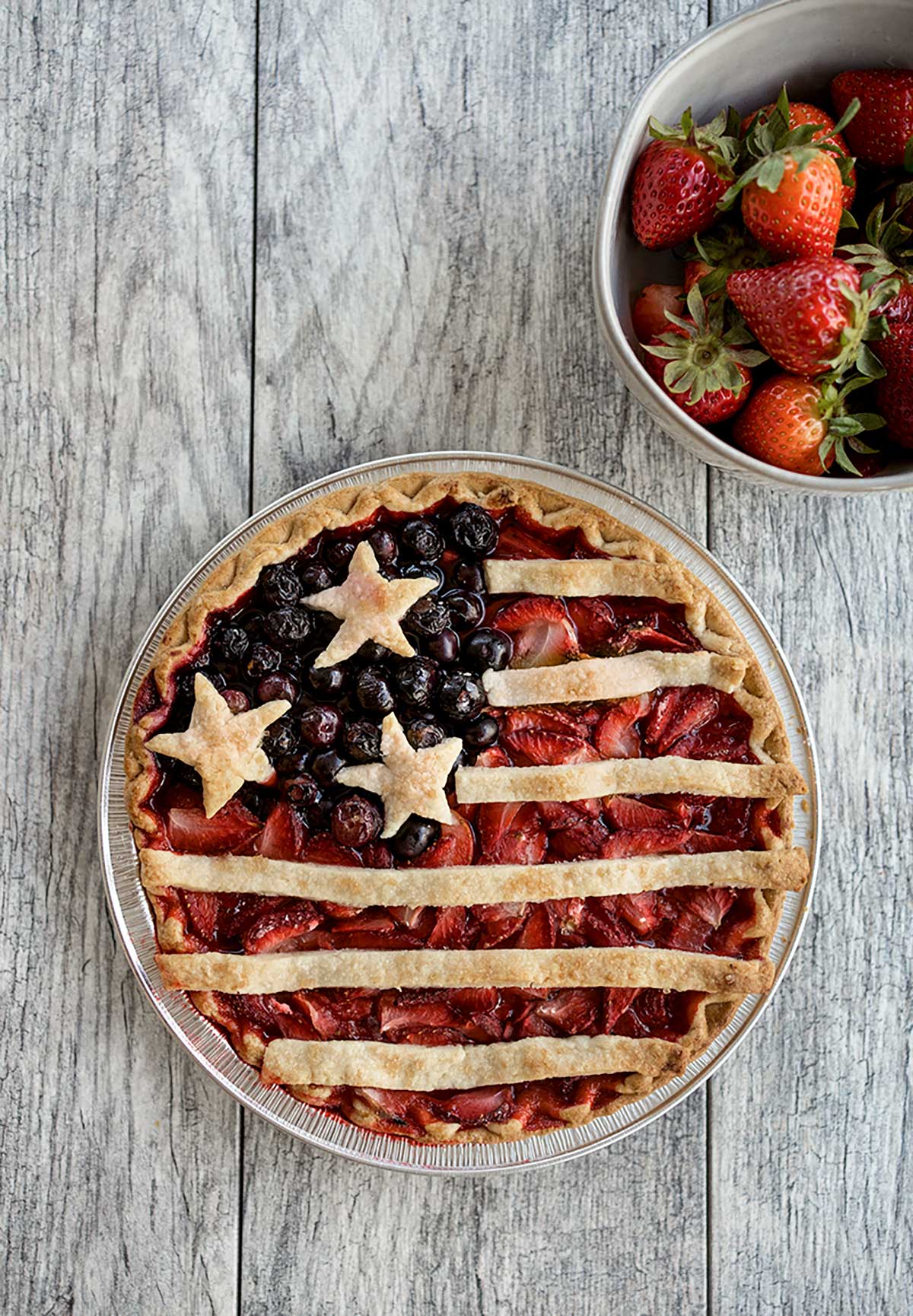 american flag berry pie fourth of july
