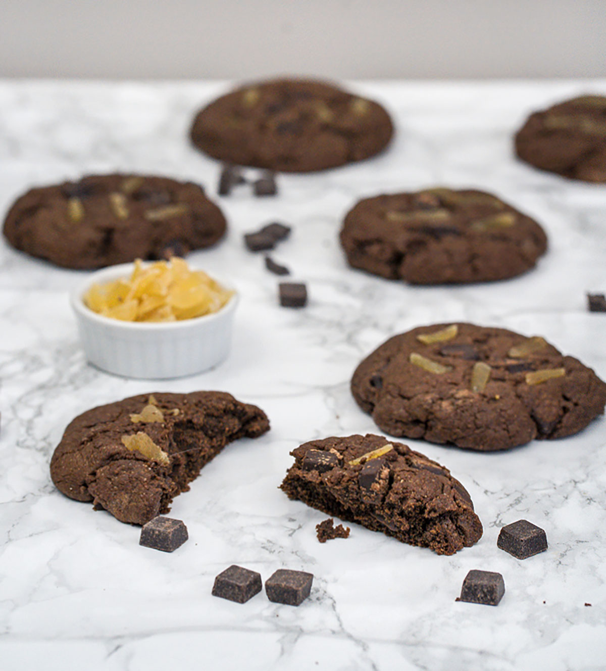 chocolate chocolate chip ginger cookies