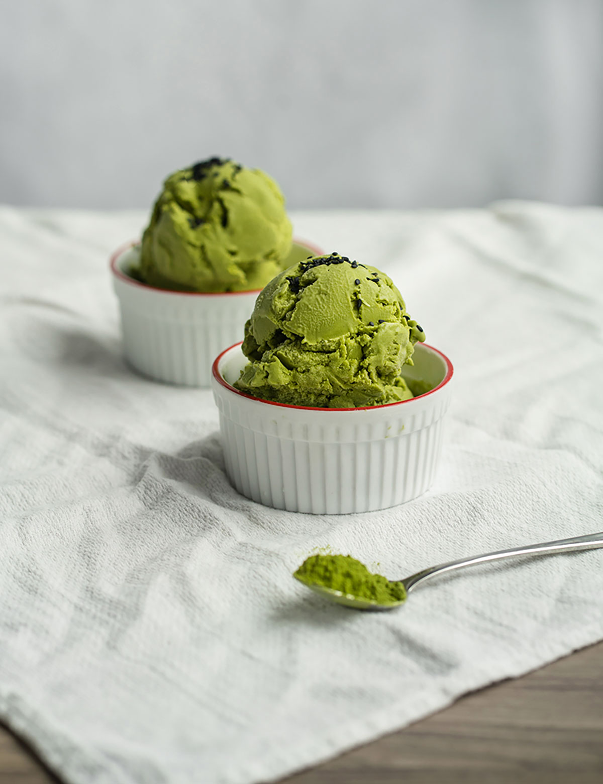 matcha green tea ice cream scoop
