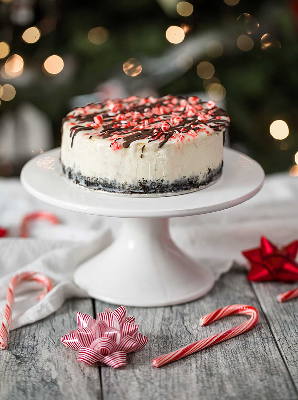 white chocolate peppermint cheesecake candy cane